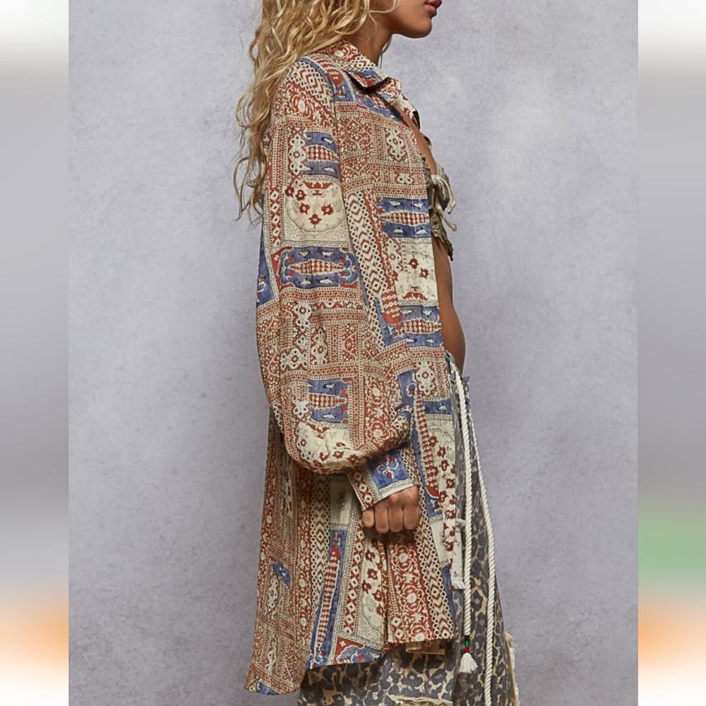 NEW POL Multicolor Patchwork Top NWT - image 4